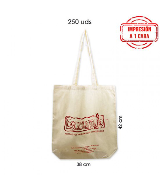 Bolsas de algodón personalizadas (100 uds) Pack al mejor precio medida  37x41 cm
