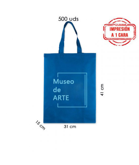 Ciudad Escrupuloso tenedor Bolsas de tela personalizadas (500 uds) Pack al mejor precio medida  31+15x41 cm