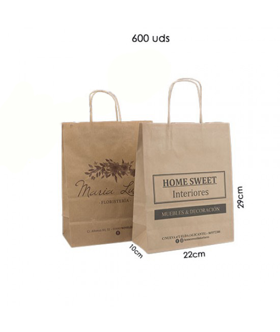 Bolsas de papel asa rígida personalizadas Pack010