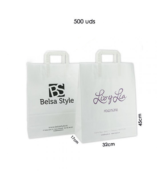Bolsas de papel asa plana personalizadas Pack043