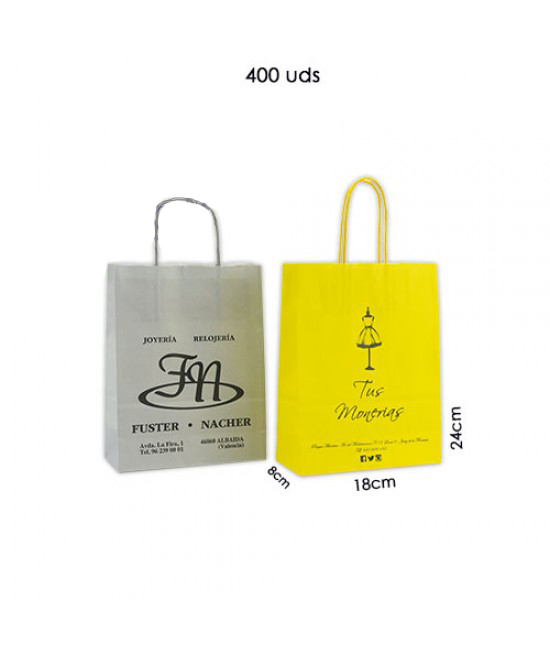 Bolsas de papel asa rígida personalizadas Pack063
